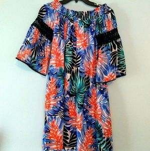 Bright and Colorful Off The Shoulder Dress